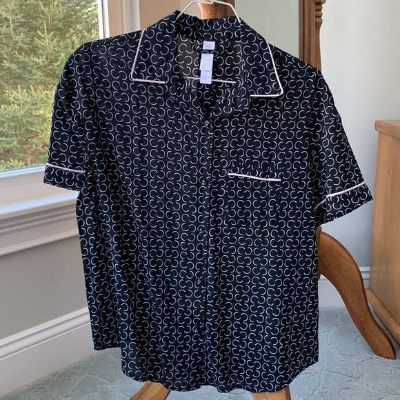 Stars Above Other - Stars Above Short Sleeve Black & White Graphic Print Pajama Top Size S